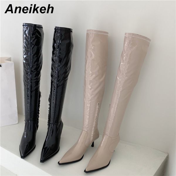 aneikeh 2020 new spring/autumn fashion pleated sewing motorcycle pu/patent leather pointed toe shoes over-the-knee boots c0129, Black
aneikeh 2020 new spring/autumn fashion pleated sewing motorcycle pu/patent leather pointed toe shoes over-the-knee boots c0129, Black