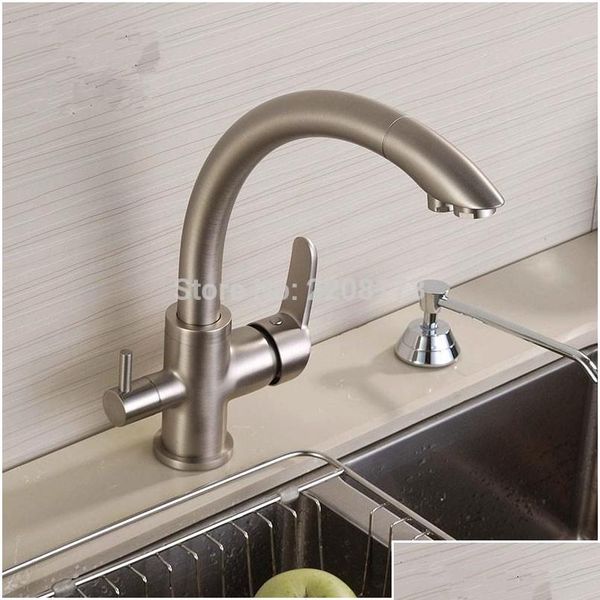 wholesale- wholesale solid brass brushed nickel kitchen faucet osmosis reverse tri flow filtered sink mixer 3 wa jllejh soif
wholesale- wholesale solid brass brushed nickel kitchen faucet osmosis reverse tri flow filtered sink mixer 3 wa jllejh soif