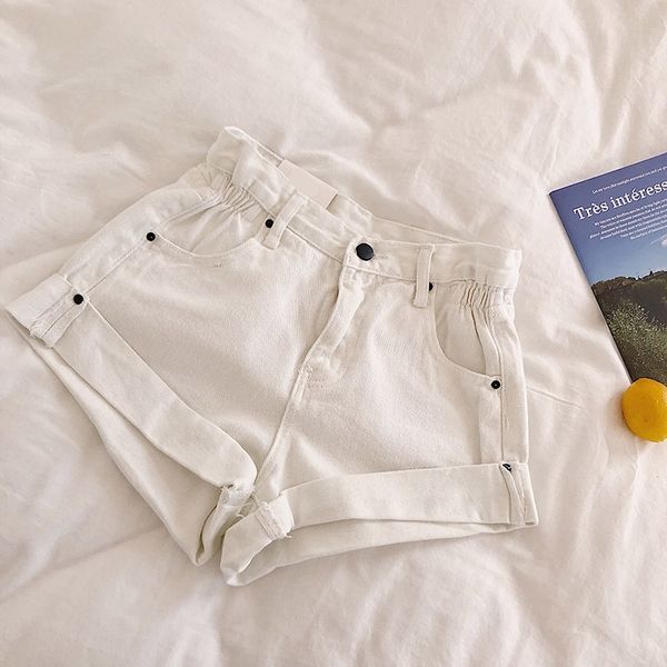 new slim trendy summer ladies crimping jean female pockets women casual mini short pants student high waist denim shorts y200822, White;black
new slim trendy summer ladies crimping jean female pockets women casual mini short pants student high waist denim shorts y200822, White;black