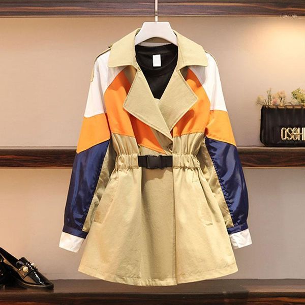 spring autumn plus size women clothes trench coat 2020 hit color splice long sleeve loose casual windbreaker outerwear 3xl z2721, Tan;black
spring autumn plus size women clothes trench coat 2020 hit color splice long sleeve loose casual windbreaker outerwear 3xl z2721, Tan;black