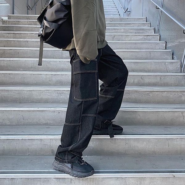 new loose straight baggy denim pants men wide leg jeans mens 2020 autumn fashiong hip hop streetwear men's jeans casual wear, Blue
new loose straight baggy denim pants men wide leg jeans mens 2020 autumn fashiong hip hop streetwear men's jeans casual wear, Blue