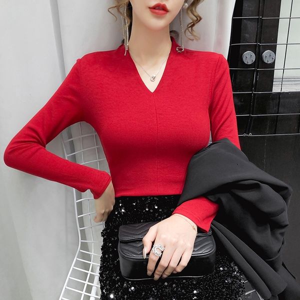 qgv5u autumn new temperament long sleeve knitwearwomen's silk v-neck lake knitwear knitwear korean ice fashion blue t-shirt bottoming, White
qgv5u autumn new temperament long sleeve knitwearwomen's silk v-neck lake knitwear knitwear korean ice fashion blue t-shirt bottoming, White