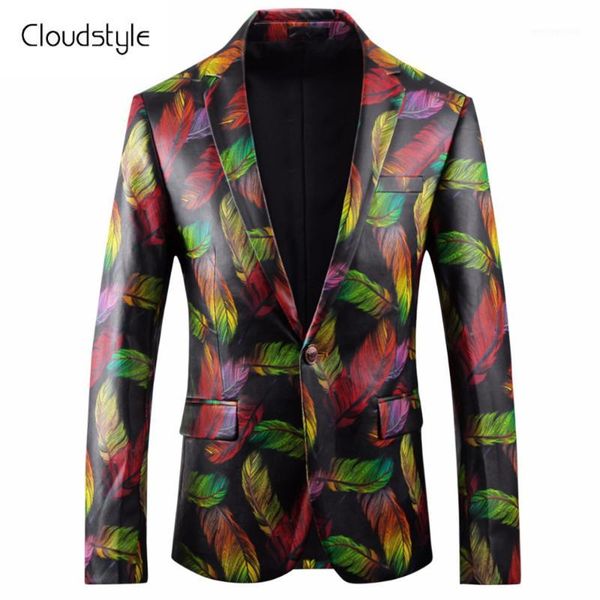 cloudstyle 2018 new men's digital printing leather suit jacket men fashion brand feather printing casual slim coat men1, White;black
cloudstyle 2018 new men's digital printing leather suit jacket men fashion brand feather printing casual slim coat men1, White;black