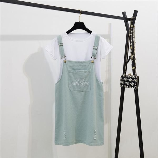 2019 summer fashion women's o neck t-shirt + suspender skirts two pieces sets student casual suits a13021, White 
2019 summer fashion women's o neck t-shirt + suspender skirts two pieces sets student casual suits a13021, White