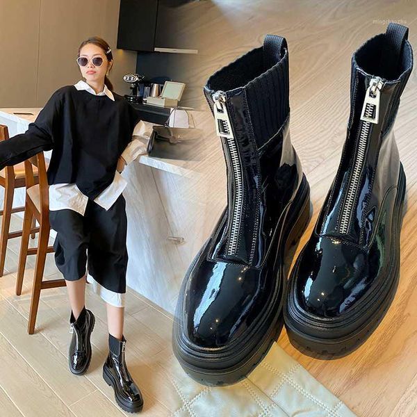 boots women ankle natural leather+flyknik boot tube trifle bottom front zipper outdoor online celebrity patent leather1, Black
boots women ankle natural leather+flyknik boot tube trifle bottom front zipper outdoor online celebrity patent leather1, Black