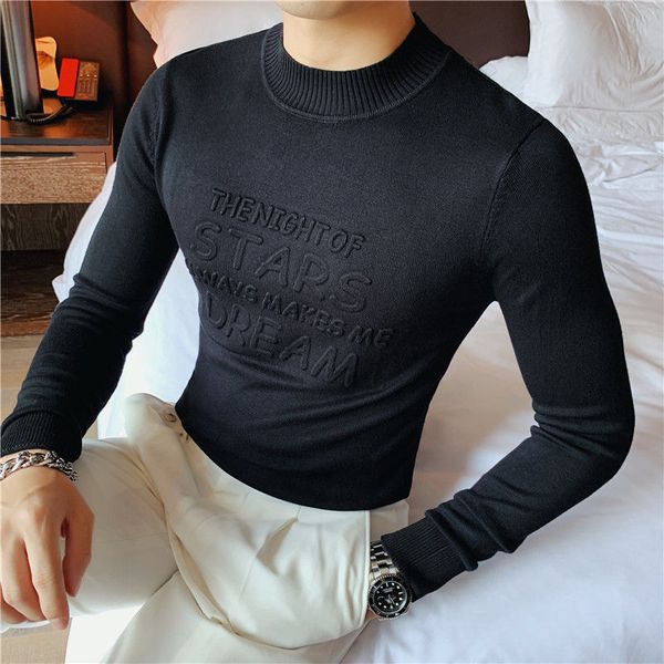 2020 men's fashionable winter shirt half black turtleneck, black, white solid color, skinny pull homme sweater. pvf2, White;black
2020 men's fashionable winter shirt half black turtleneck, black, white solid color, skinny pull homme sweater. pvf2, White;black