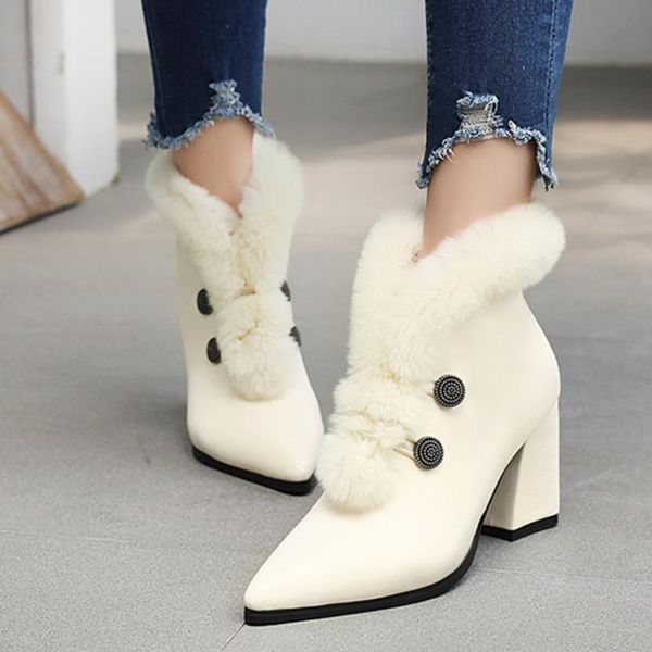 boots fanyuan ankle fashion cute fur white party wedding bridal shoes chunky heel for women winter size 31-47, Black
boots fanyuan ankle fashion cute fur white party wedding bridal shoes chunky heel for women winter size 31-47, Black