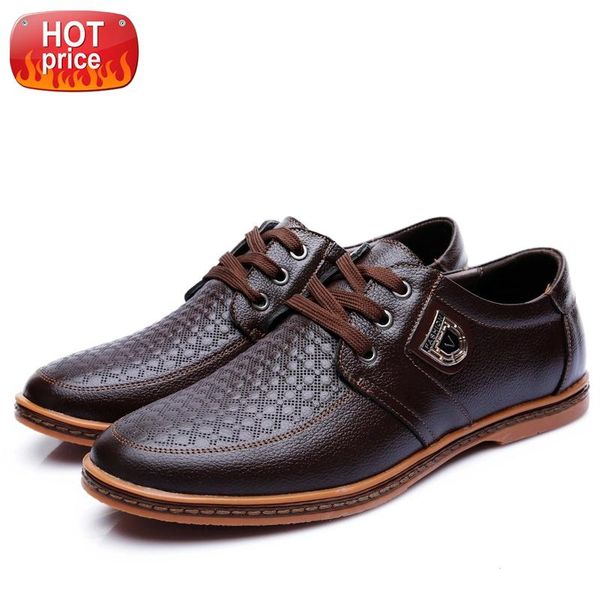 men's outdoor casual leather shoes spring business soft-soled round toe british fashion lace-up single shoes large size 38-48 #z621