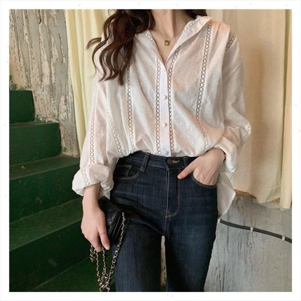 summer sweet hollow out surface dots v neck long sleeve loose shirt women blouse, White
summer sweet hollow out surface dots v neck long sleeve loose shirt women blouse, White