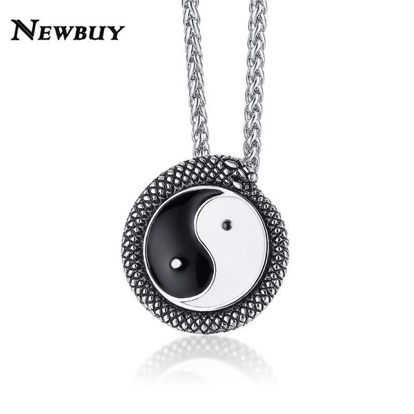 newbuy silver color stainless steel snake shaped black and white tai chi pendant necklace for men gift
newbuy silver color stainless steel snake shaped black and white tai chi pendant necklace for men gift