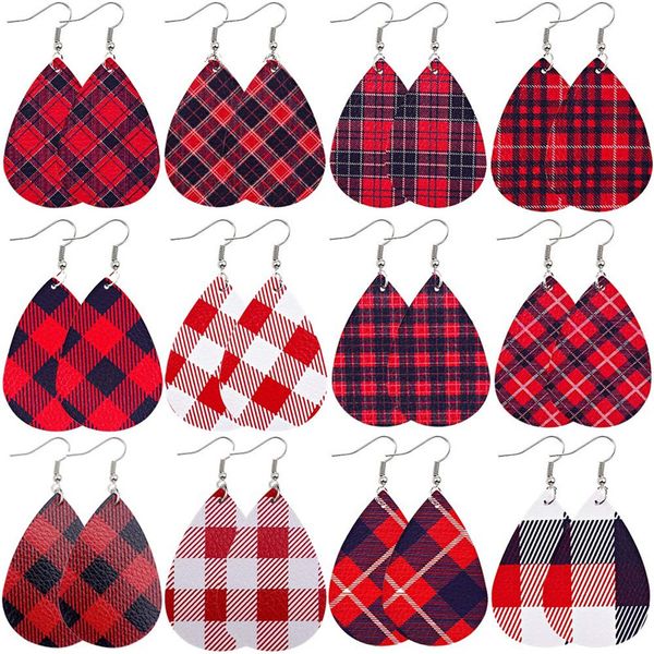 christmas pu leather earrings drop-shaped red black plaid series pu leather ear drop valentine's day earrings for women girls jewelry g, Silver
christmas pu leather earrings drop-shaped red black plaid series pu leather ear drop valentine's day earrings for women girls jewelry g, Silver
