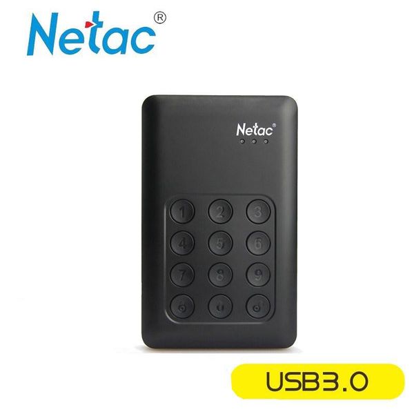 

original netac k390 2tb 1tb portable 2.5" usb 3.0 hdd hardware encryption mobile external hard disk drive for data security