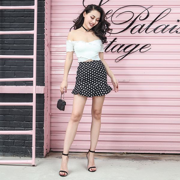 2021 new summer vintage elegant ruffles short saias slim high rise black white polka dot type get out 5cki
2021 new summer vintage elegant ruffles short saias slim high rise black white polka dot type get out 5cki