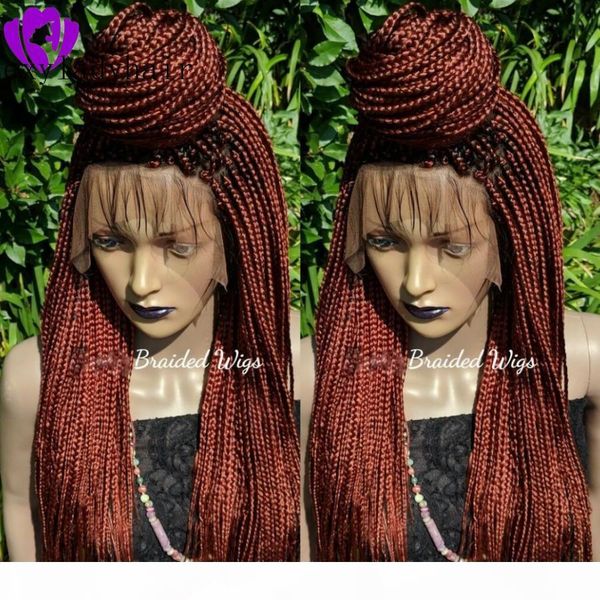 long copper red cornrow braids crochet wig micro braids full lace front synthetic wigs for black women african american box braided wigs, Black;brown
long copper red cornrow braids crochet wig micro braids full lace front synthetic wigs for black women african american box braided wigs, Black;brown