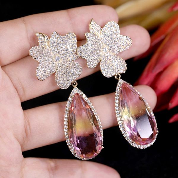asnora women's fashion cubic zirconia pink drop earrings, grand stage dinner dress accessories 00758, Golden;silver
asnora women's fashion cubic zirconia pink drop earrings, grand stage dinner dress accessories 00758, Golden;silver