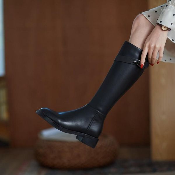 black real leather women knee high winter boots round toe med heels long knight botas mujer side zipper platform riding botines1
black real leather women knee high winter boots round toe med heels long knight botas mujer side zipper platform riding botines1