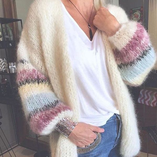 umeko new autumn and winter women's fashion casual stripe long sleeve oversized clothing knitted cardigan clothes spring coat 201031, White;black
umeko new autumn and winter women's fashion casual stripe long sleeve oversized clothing knitted cardigan clothes spring coat 201031, White;black