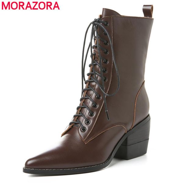 boots morazora big size 33-42 retro genuine leather women pointed toe lace up vintage european high heel ankle female, Black
boots morazora big size 33-42 retro genuine leather women pointed toe lace up vintage european high heel ankle female, Black