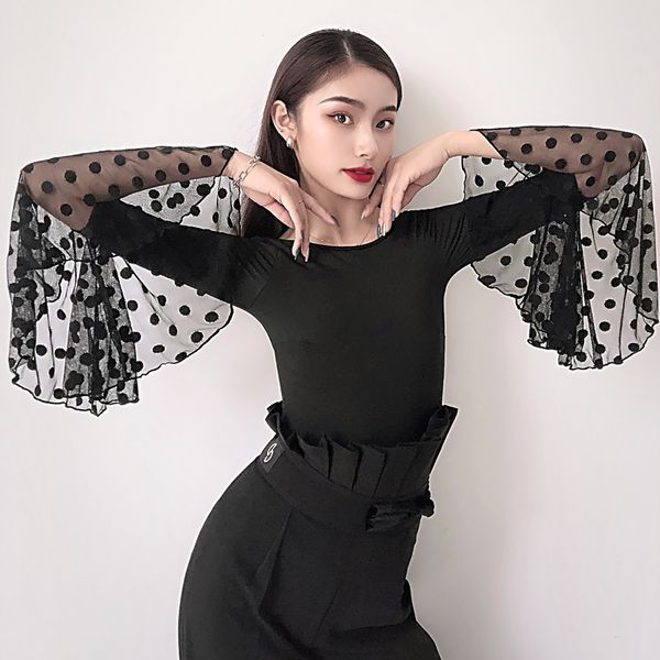 fairy ballroom dance outfit women long sleeve stage costume black waltz dancewear mesh designer clothes american clothing jl2544, Black;red
fairy ballroom dance outfit women long sleeve stage costume black waltz dancewear mesh designer clothes american clothing jl2544, Black;red
