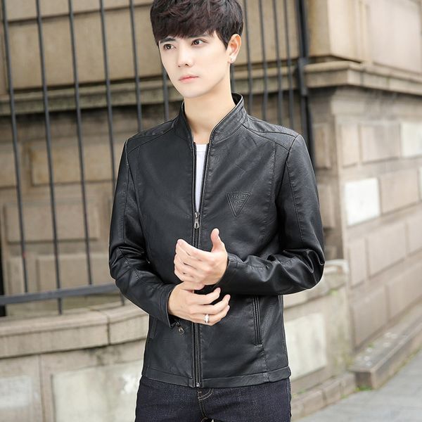 new fashion wallet jacket men's korean slim casual stand collar leather jacket men's trend dzbdp, Blue
new fashion wallet jacket men's korean slim casual stand collar leather jacket men's trend dzbdp, Blue