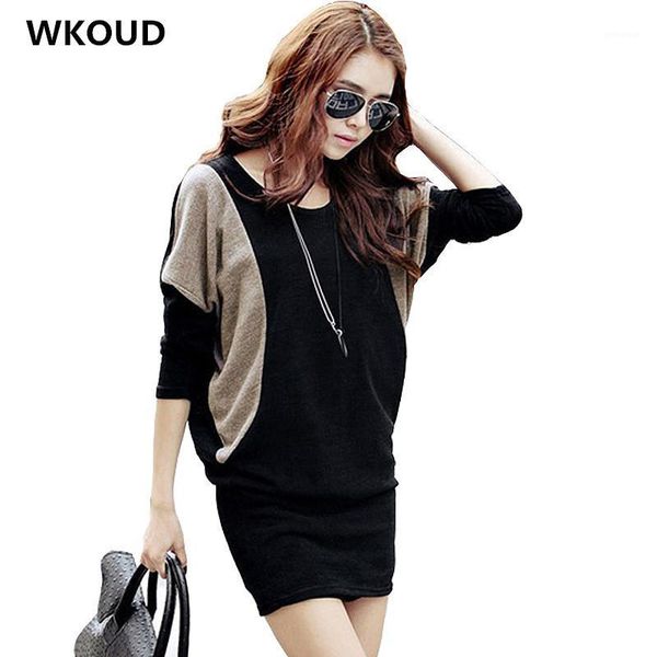wkoud vestidos for women o-neck winter knitted mini dress batwing sleeve straight dresses loose patchwork long l81031, Black;gray
wkoud vestidos for women o-neck winter knitted mini dress batwing sleeve straight dresses loose patchwork long l81031, Black;gray