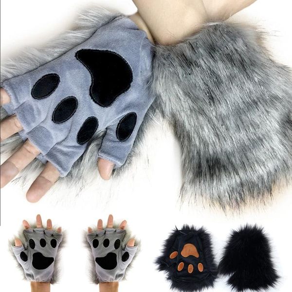 five fingers gloves winter furry warm half finger cartoon bear embroidery fingerless mittens halloween cosplay hand warmer, Blue;gray
five fingers gloves winter furry warm half finger cartoon bear embroidery fingerless mittens halloween cosplay hand warmer, Blue;gray