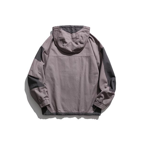 wesley studio spring 2021 pullover men's color matching patch pocket loose tooling hooded jacket, Black;brown
wesley studio spring 2021 pullover men's color matching patch pocket loose tooling hooded jacket, Black;brown