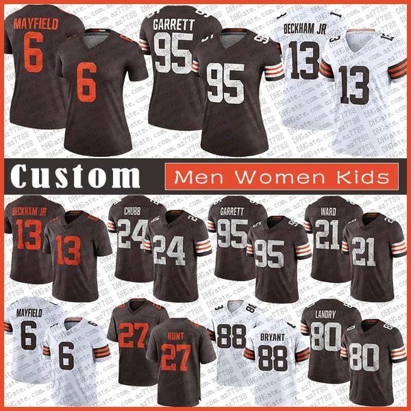 6 baker mayfield cleveland brown custom men women kids football jersey 95 myles garrett jarvis landry nick chubb kareem hunt denzel ward, Black;red
6 baker mayfield cleveland brown custom men women kids football jersey 95 myles garrett jarvis landry nick chubb kareem hunt denzel ward, Black;red