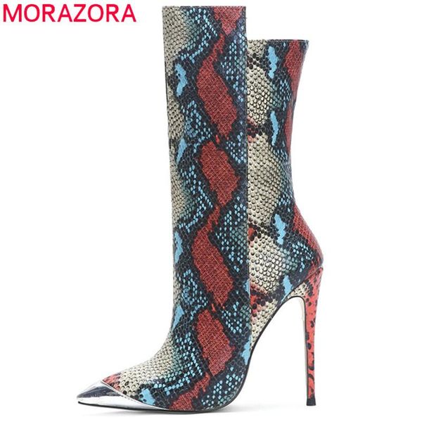 morazora 2020 big size 45 women mid calf boots snake pointed toe metal autumn winter boots woman high heel party wedding shoes, Black
morazora 2020 big size 45 women mid calf boots snake pointed toe metal autumn winter boots woman high heel party wedding shoes, Black