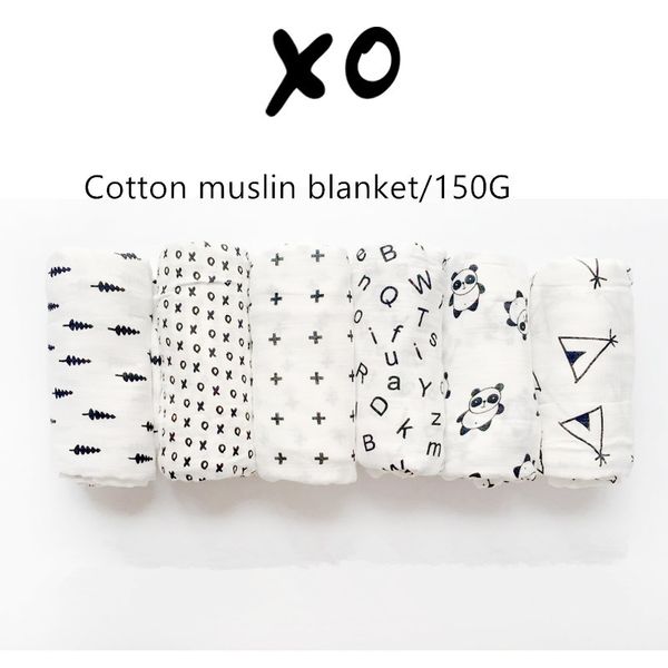 karitee150g muslin cotton baby swaddles for newborn baby blankets black & white gauze bath towel y201009
karitee150g muslin cotton baby swaddles for newborn baby blankets black & white gauze bath towel y201009