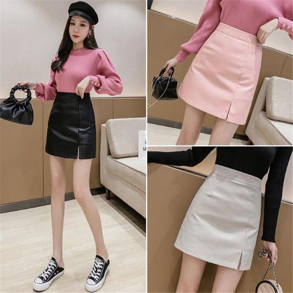 new women's skirt black pink pu leather soild a-line female mini skirts fashion slim waist casual office skirts ladies
new women's skirt black pink pu leather soild a-line female mini skirts fashion slim waist casual office skirts ladies