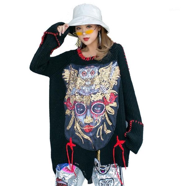 qing mo black women irregular sweater 2019 winter women personality printed sweater female streetwear loose zqy26301, White;black
qing mo black women irregular sweater 2019 winter women personality printed sweater female streetwear loose zqy26301, White;black