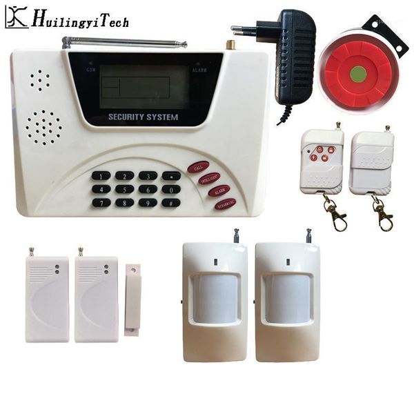 

alarm systems huilingyitech wireless gsm sms control home security system intercom remote autodial siren sensor kit1