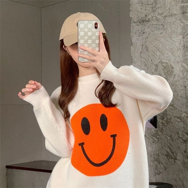 2020 new 4xl plus size women's clothing loose casual printing smiley sweater lazy wind jersey soft femme clothes h1211, White;black
2020 new 4xl plus size women's clothing loose casual printing smiley sweater lazy wind jersey soft femme clothes h1211, White;black