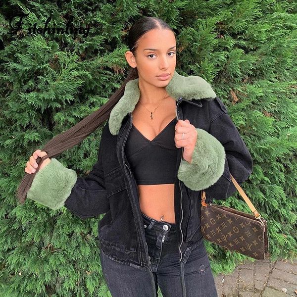 fitshinling fur collar winter denim jacket women patchwork removable oversized jeans coats drawstring casual jackets outerwear1, Black;brown
fitshinling fur collar winter denim jacket women patchwork removable oversized jeans coats drawstring casual jackets outerwear1, Black;brown