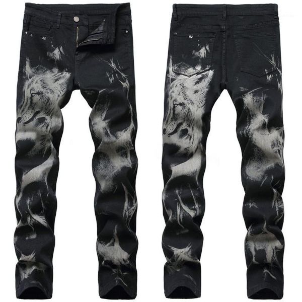 2020 new style printed men casual jeans fashion brand mens jeans figure wolf printed denim pants men's pencil pants male black1, Blue
2020 new style printed men casual jeans fashion brand mens jeans figure wolf printed denim pants men's pencil pants male black1, Blue