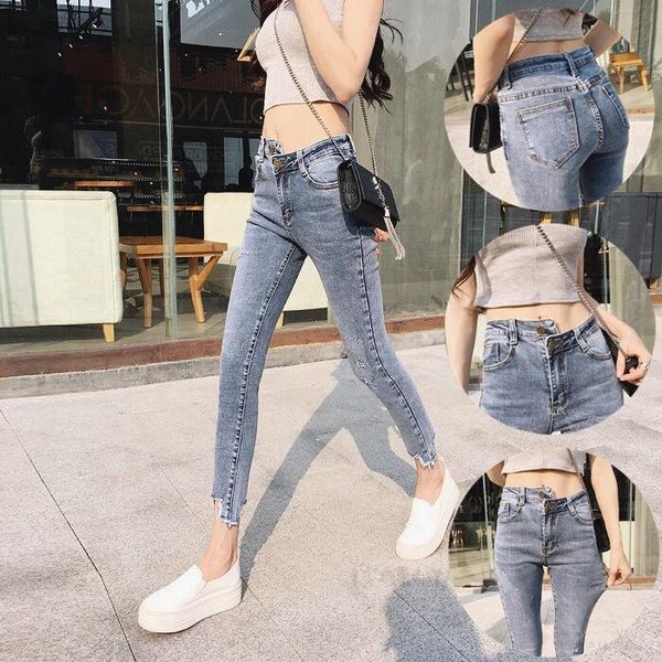 new spring and autumn high-waisted jeans schoolgirl pencil pants elastic tight show thin little leggings nine-point pants girl, Blue
new spring and autumn high-waisted jeans schoolgirl pencil pants elastic tight show thin little leggings nine-point pants girl, Blue