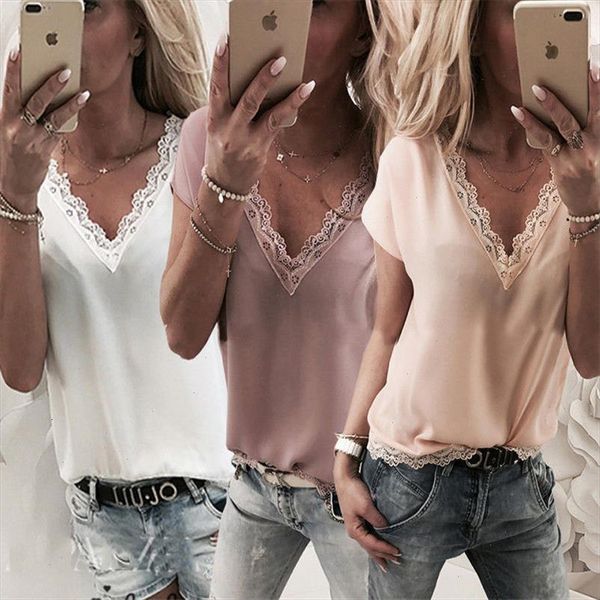 plus size women blouse and summer casual loose sleeveless solid lace v neck chiffon blouses female shirts vest blusa, White 
plus size women blouse and summer casual loose sleeveless solid lace v neck chiffon blouses female shirts vest blusa, White