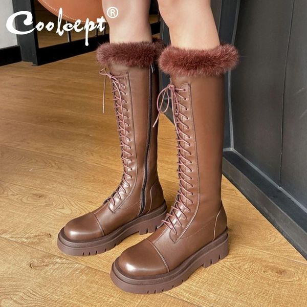 coolcept size 33-43 women knee boots fashion platform warm fur high heel winter shoes woman zipper cross strap lady footwear, Black
coolcept size 33-43 women knee boots fashion platform warm fur high heel winter shoes woman zipper cross strap lady footwear, Black