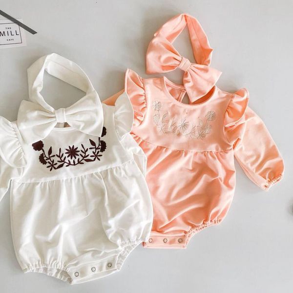 2021 new 0-24m newborn infant girls flower embroidery bodysuits kids long sleeve jumpsuit + headband autumn baby clothing vn71, Blue
2021 new 0-24m newborn infant girls flower embroidery bodysuits kids long sleeve jumpsuit + headband autumn baby clothing vn71, Blue