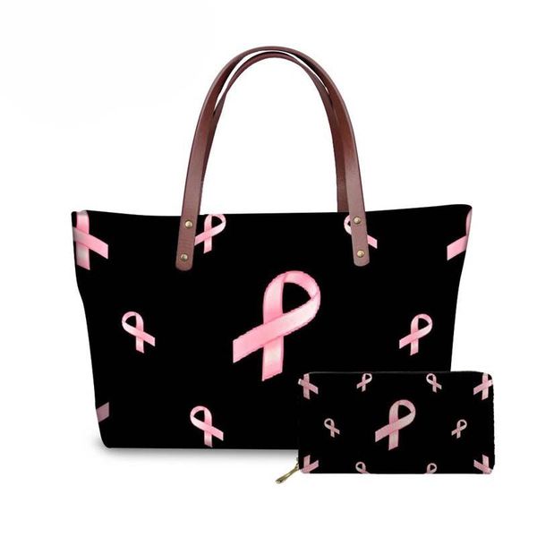 noisydesigns 2pcs/set women handbags&wallet breast cancer awareness printing large shoulder bags ladies handle bag female
noisydesigns 2pcs/set women handbags&wallet breast cancer awareness printing large shoulder bags ladies handle bag female