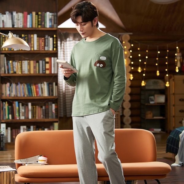 melifle autumn 100% cotton pjs soft men's pajamas set winter warm pure green silk sleepwear for man satin lounge male nightwear 201109, Black;brown
melifle autumn 100% cotton pjs soft men's pajamas set winter warm pure green silk sleepwear for man satin lounge male nightwear 201109, Black;brown
