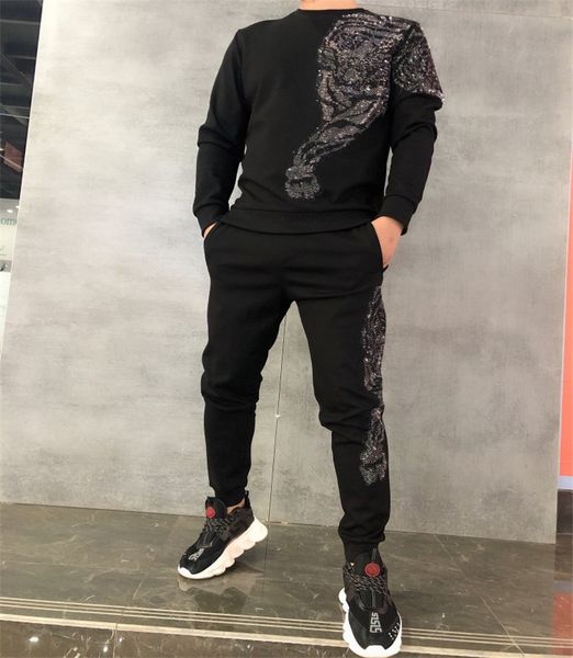 new rhinestone cotton hoodie fitness men's padded suit upscale sportswear two-piece set 1022, Gray
new rhinestone cotton hoodie fitness men's padded suit upscale sportswear two-piece set 1022, Gray