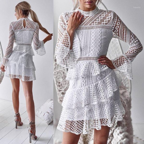 casual dresses 2021 spring summer women's trumpet sleeve lace layer party dress female hollow work mujer vestido1, Black;gray
casual dresses 2021 spring summer women's trumpet sleeve lace layer party dress female hollow work mujer vestido1, Black;gray