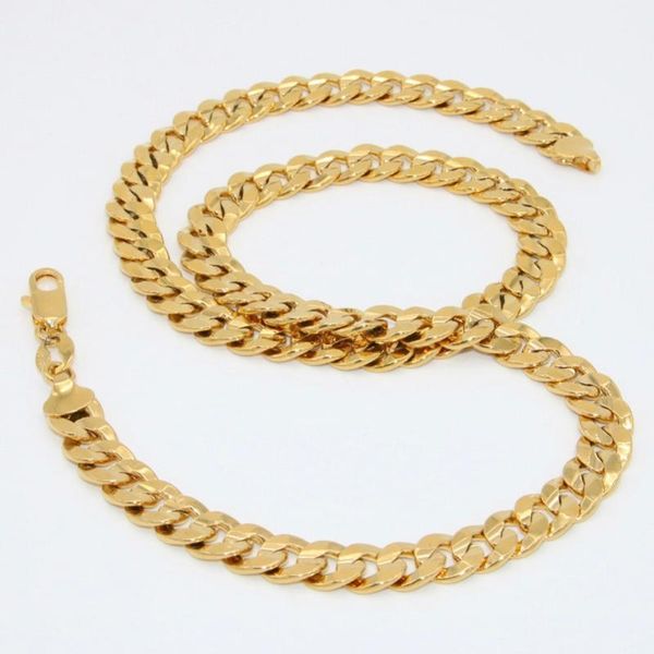 9mm mens necklace yellow gold filled flat cut curb link chain 24 inches long, Silver
9mm mens necklace yellow gold filled flat cut curb link chain 24 inches long, Silver