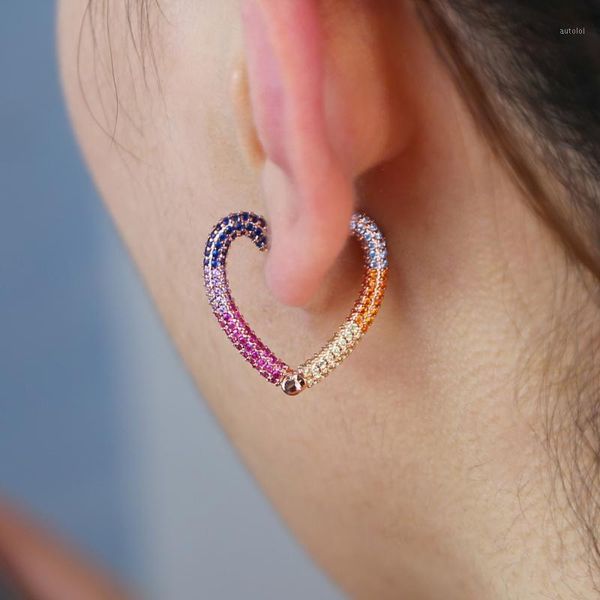 2020 rainbow cz paved heart hoop earring micro pave colorful cubic zircon stacking stack earrings fashion women wedding jewelry1, Golden;silver
2020 rainbow cz paved heart hoop earring micro pave colorful cubic zircon stacking stack earrings fashion women wedding jewelry1, Golden;silver