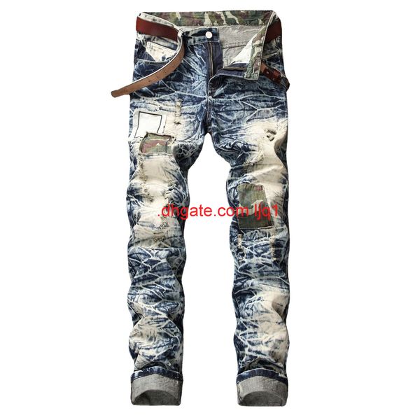 men's jeans slim straight tube large size cloth washing patch beggars men's jeans pants, Blue
men's jeans slim straight tube large size cloth washing patch beggars men's jeans pants, Blue