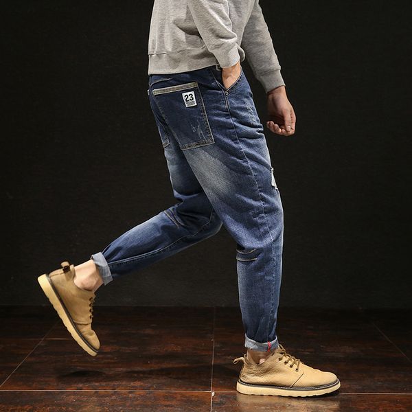 2020 summer new fashion brand large size men's jeans loose fashion stretch ripped jeans, Blue
2020 summer new fashion brand large size men's jeans loose fashion stretch ripped jeans, Blue