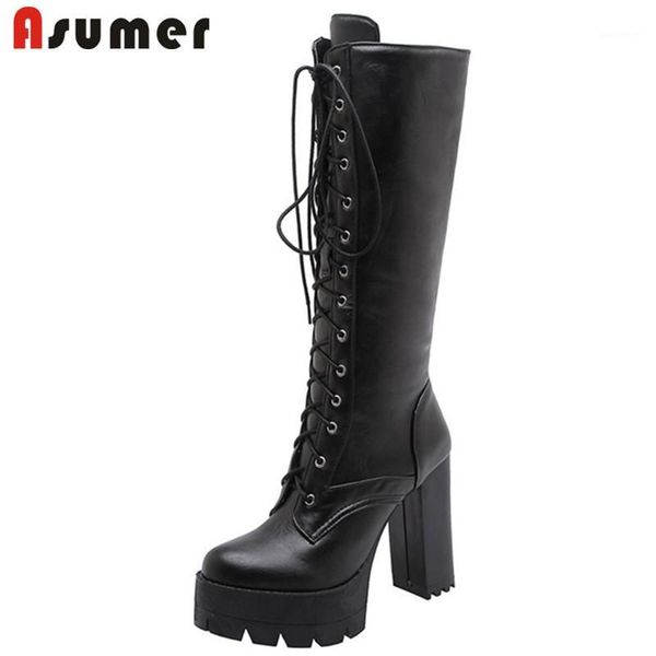 asumer 2020 new fashion high heels platform boots round toe lace up autumn winter party prom shoes women knee high boots1, Black
asumer 2020 new fashion high heels platform boots round toe lace up autumn winter party prom shoes women knee high boots1, Black