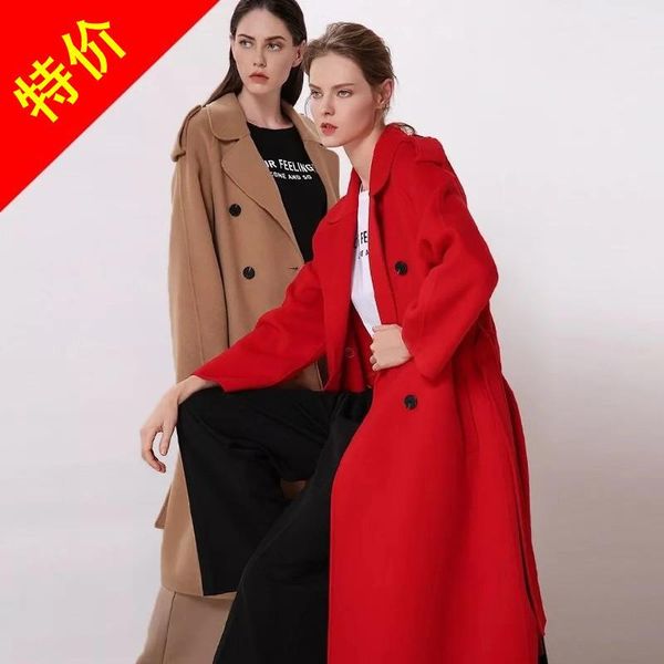women's wool & blends winter coats khaki red double-sided cashmere outwear 2021 autumn plus size ladies fashion overcoats long ship, Black
women's wool & blends winter coats khaki red double-sided cashmere outwear 2021 autumn plus size ladies fashion overcoats long ship, Black